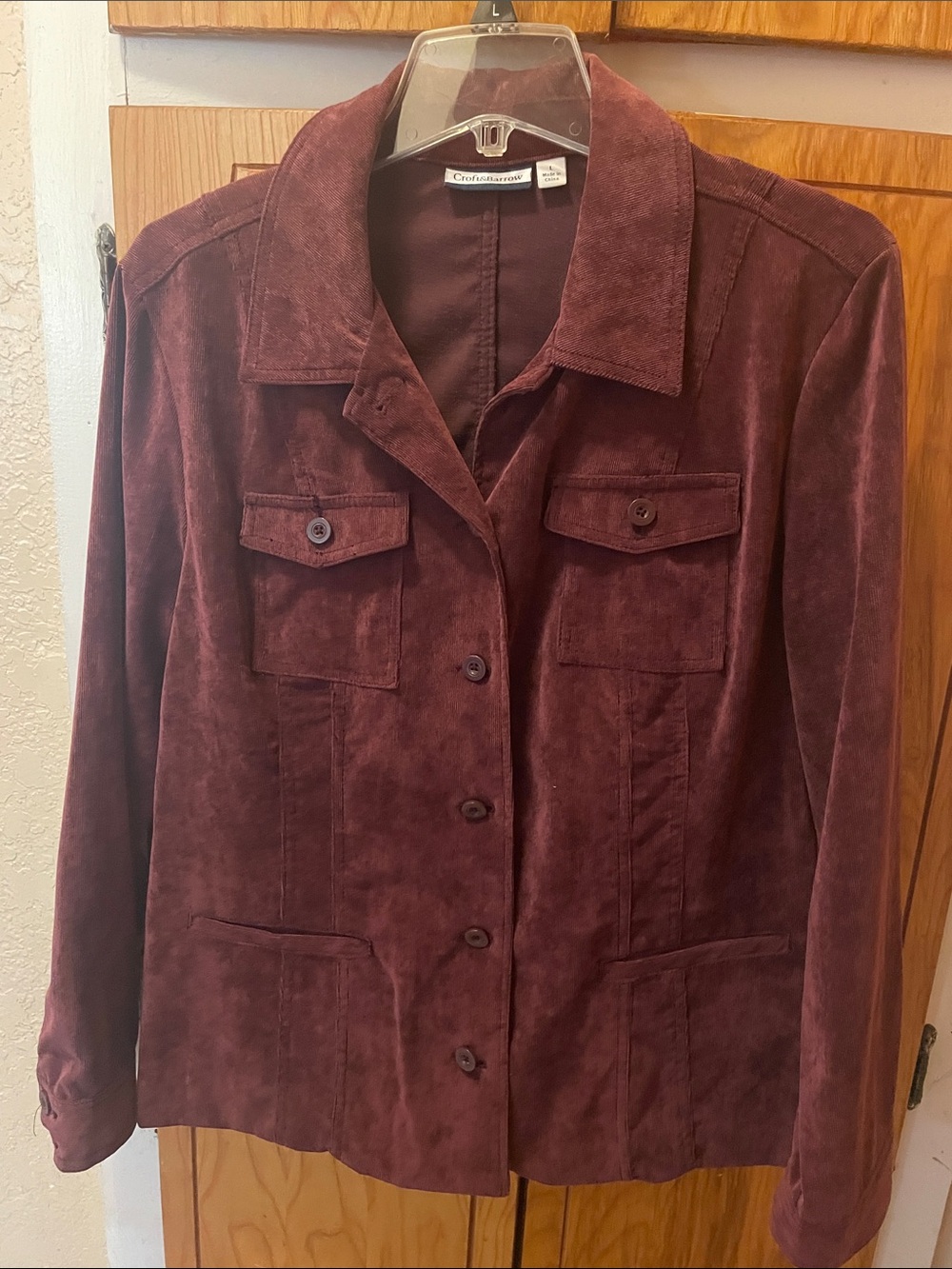 Coldwater Creek Women's Burgundy Suede Utility Jacket
